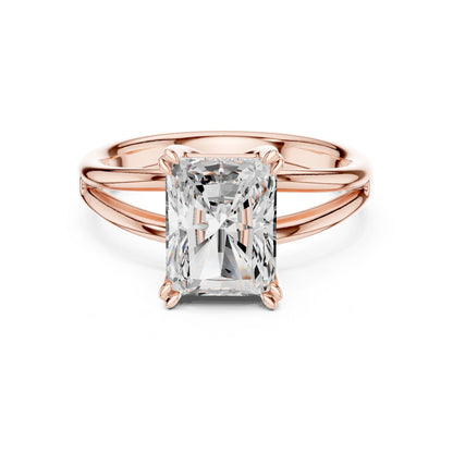 Radiant Lab Grown Diamond Solitaire Engagement Ring