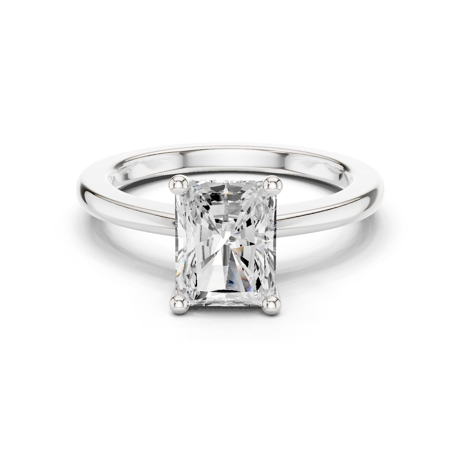 Radiant Lab Grown Diamond Solitaire Engagement Ring