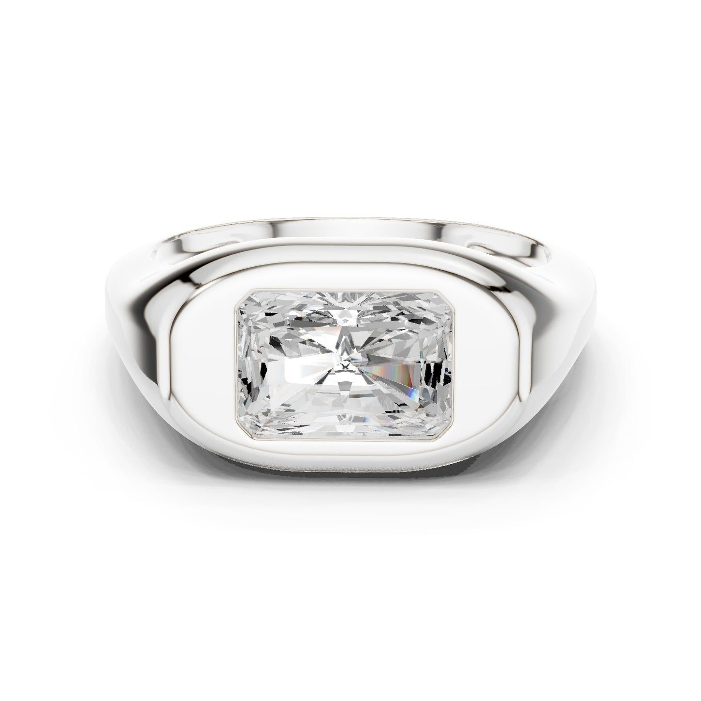 Radiant Lab Grown Diamond Solitaire Engagement Ring