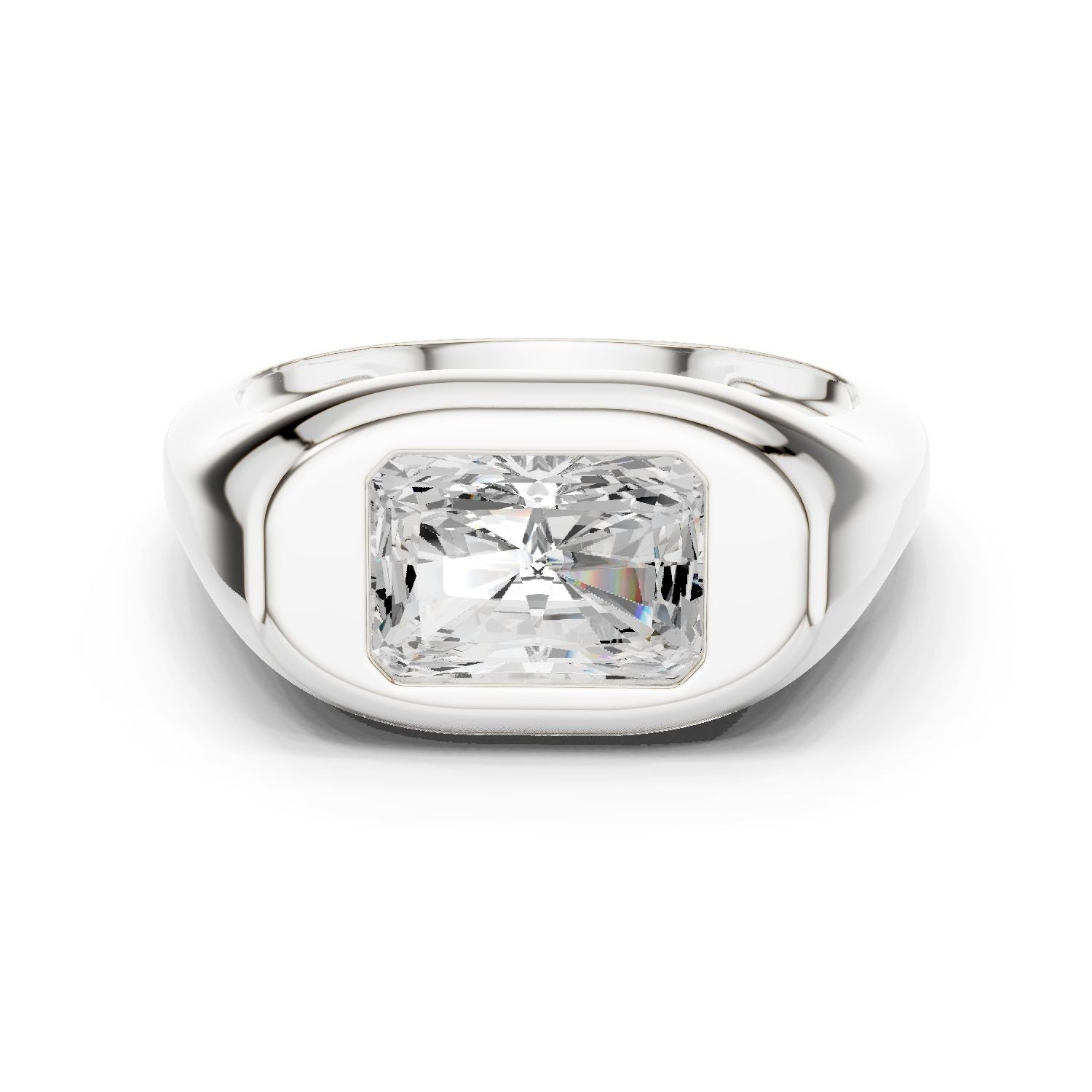 Radiant Lab Grown Diamond Solitaire Engagement Ring