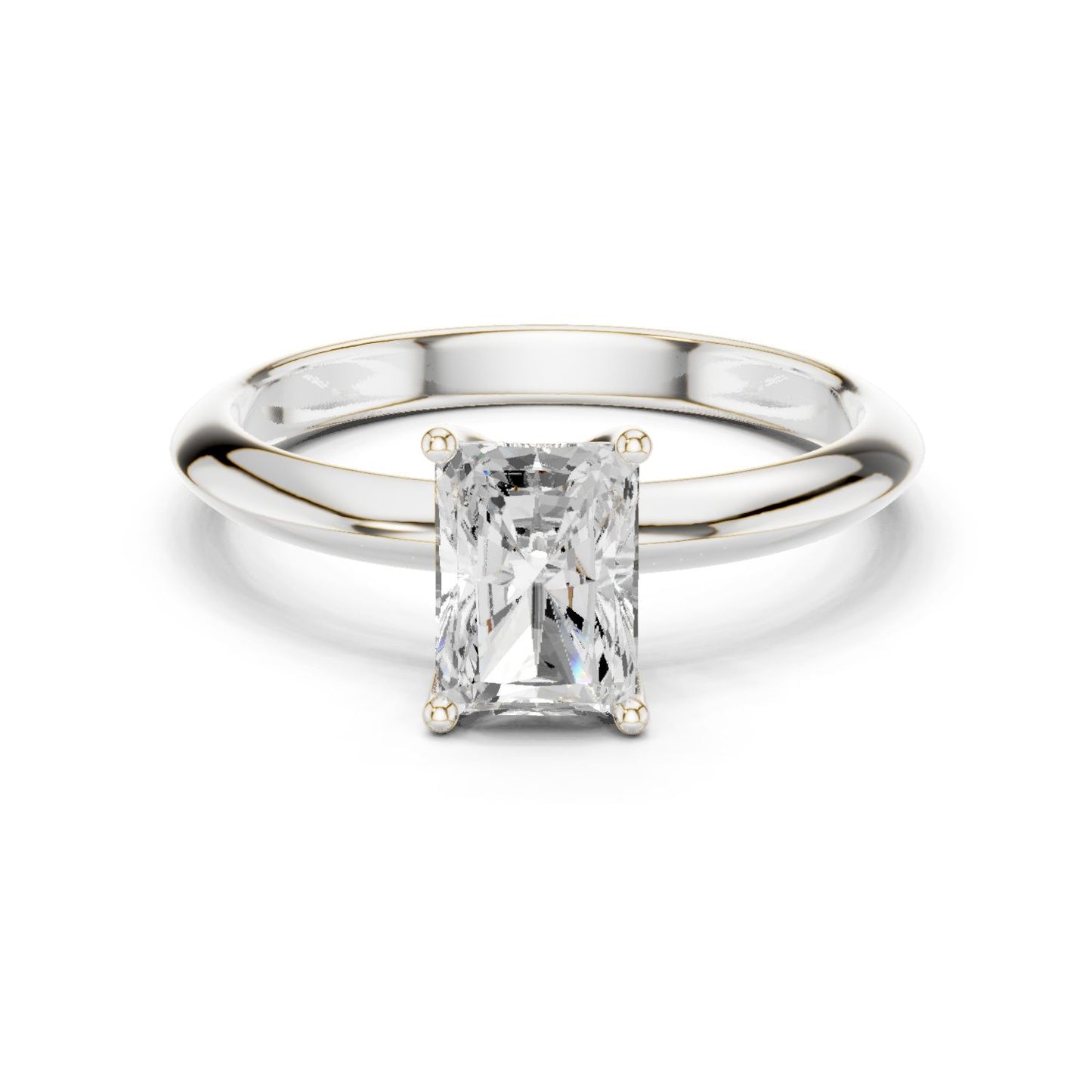 Radiant Lab Grown Diamond Solitaire Engagement Ring