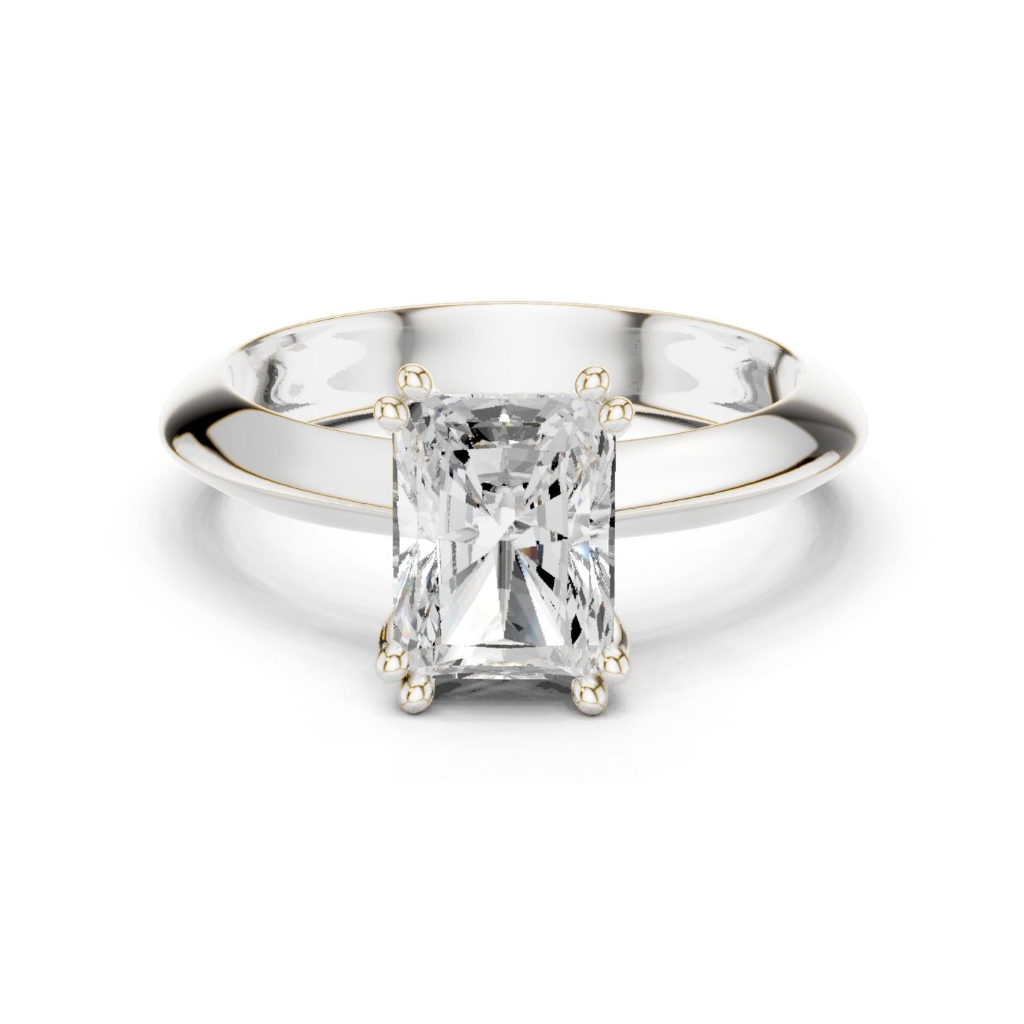 Radiant Lab Grown Diamond Solitaire Engagement Ring