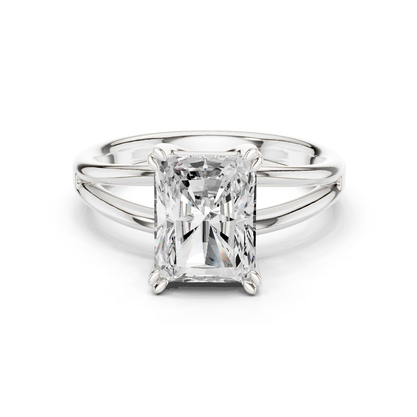 Radiant Lab Grown Diamond Solitaire Engagement Ring