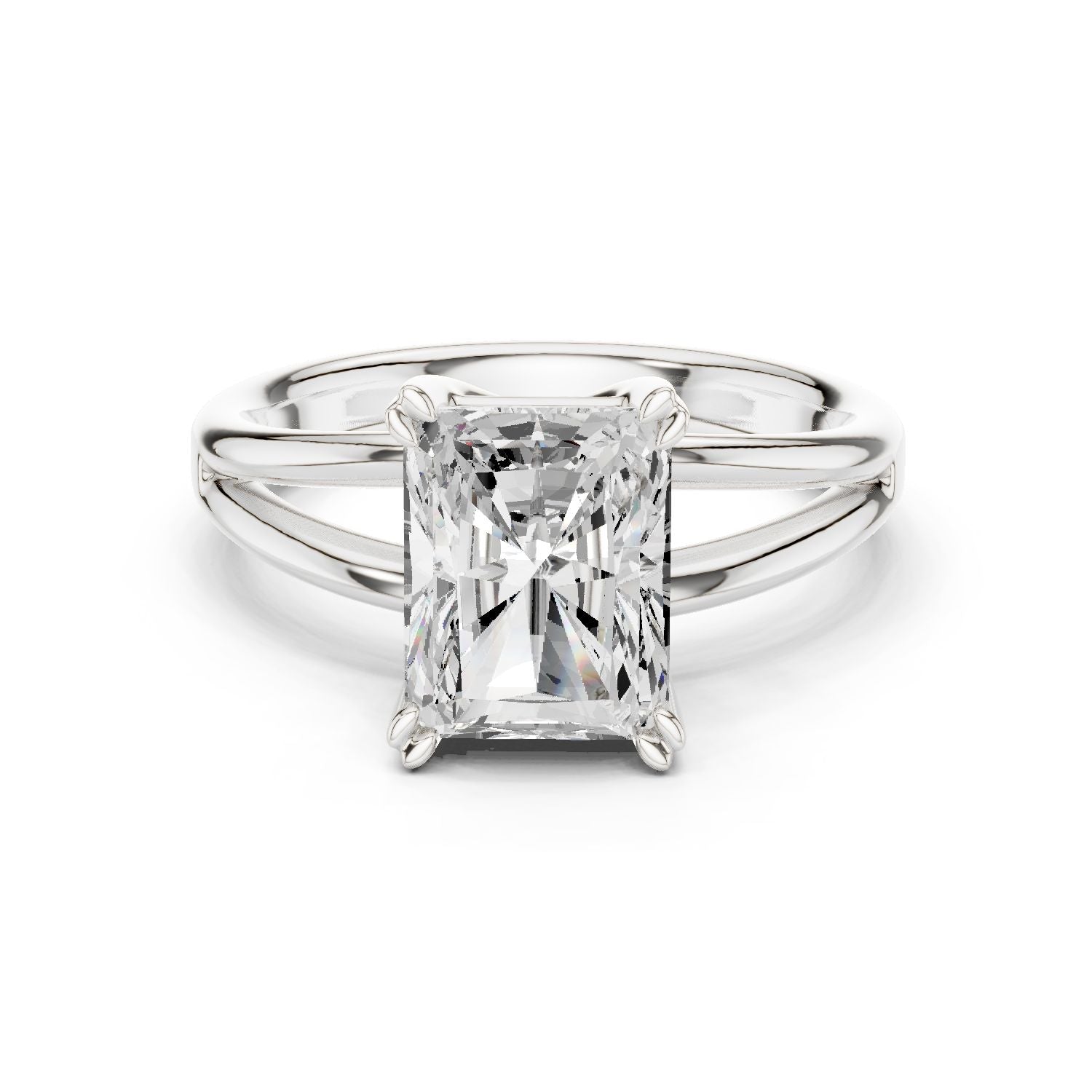 Radiant Lab Grown Diamond Solitaire Engagement Ring