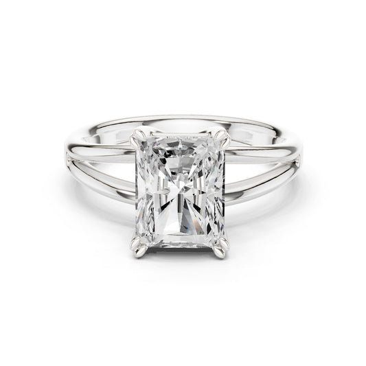 Radiant Lab Grown Diamond Solitaire Engagement Ring