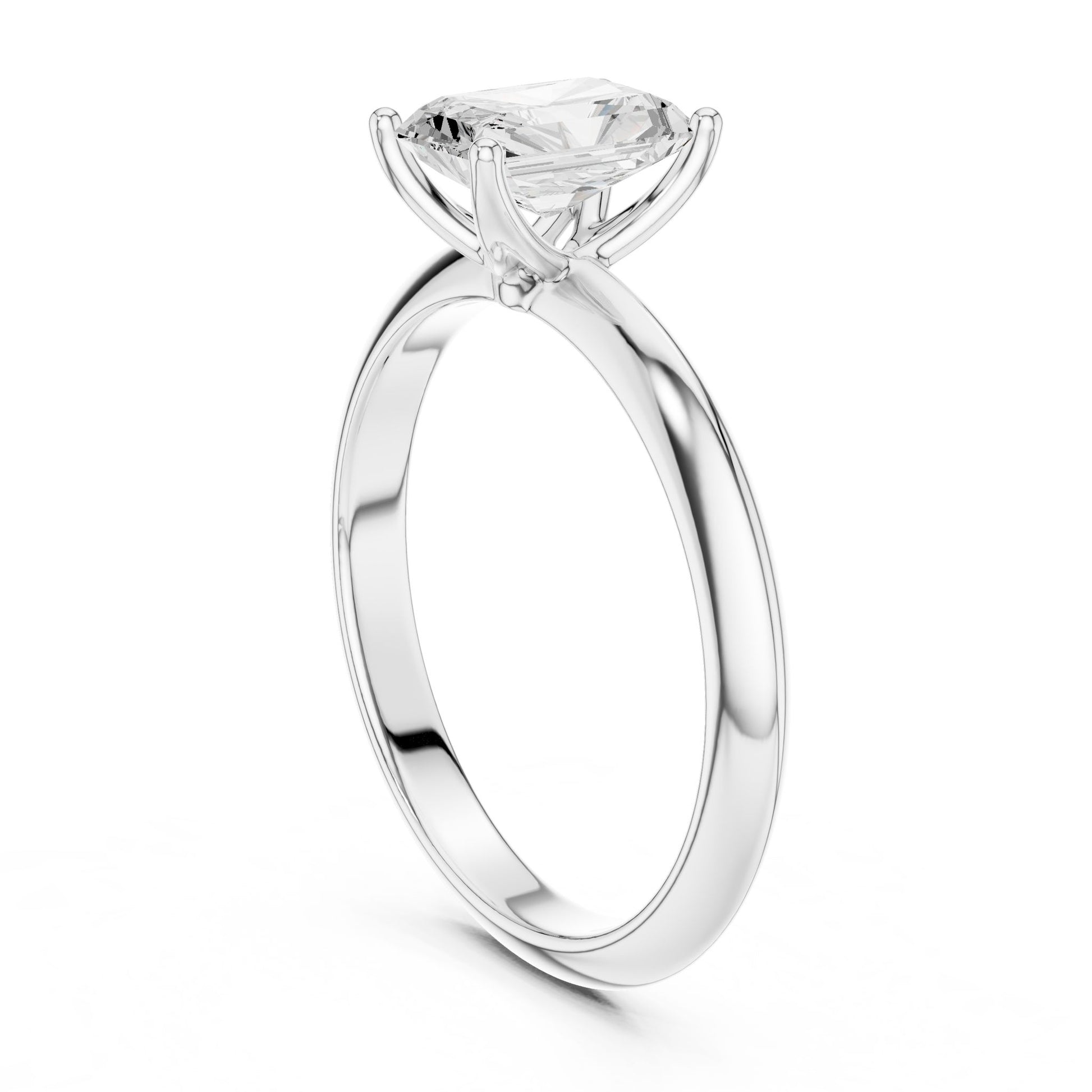 Radiant Lab Grown Diamond Solitaire Engagement Ring