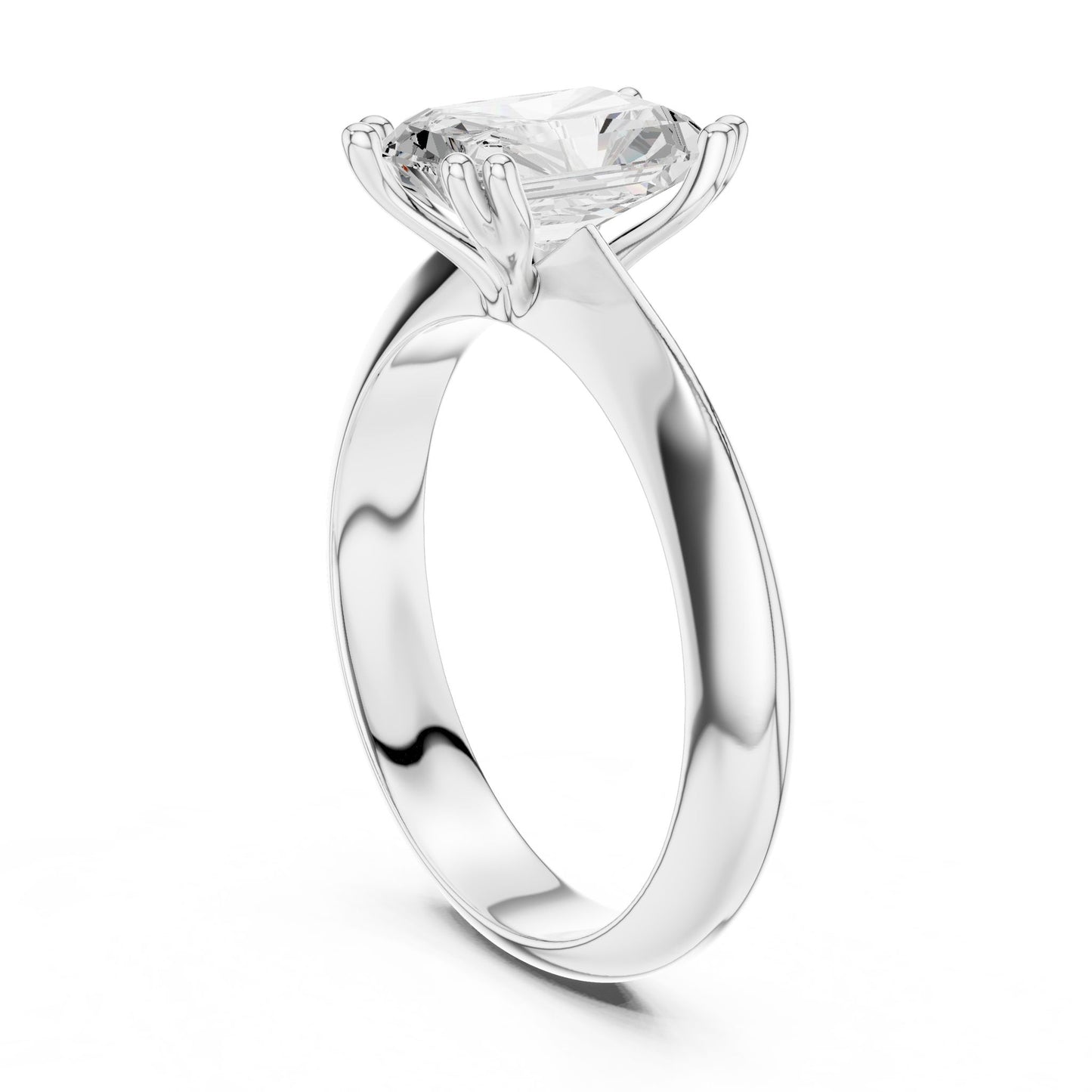 Radiant Lab Grown Diamond Solitaire Engagement Ring