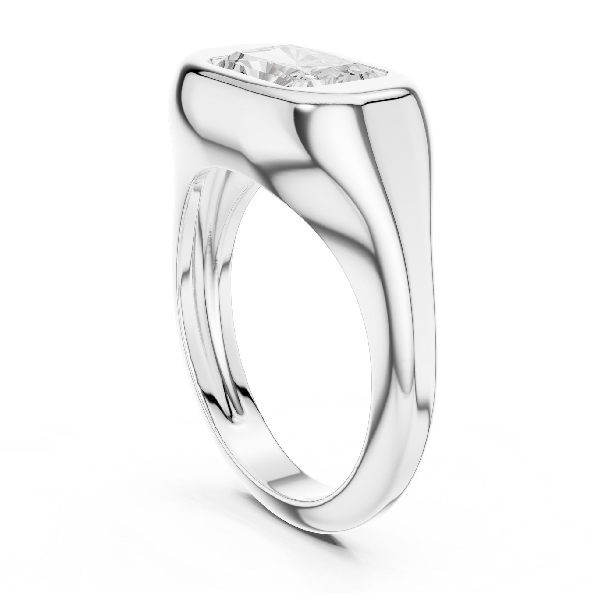 Radiant Lab Grown Diamond Solitaire Engagement Ring
