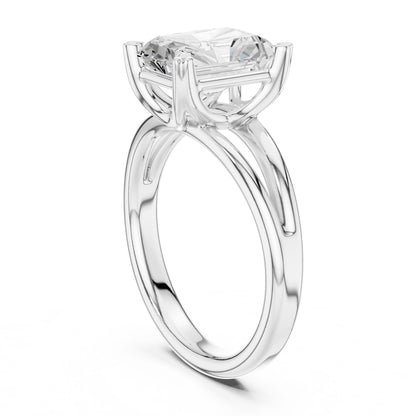 Radiant Lab Grown Diamond Solitaire Engagement Ring