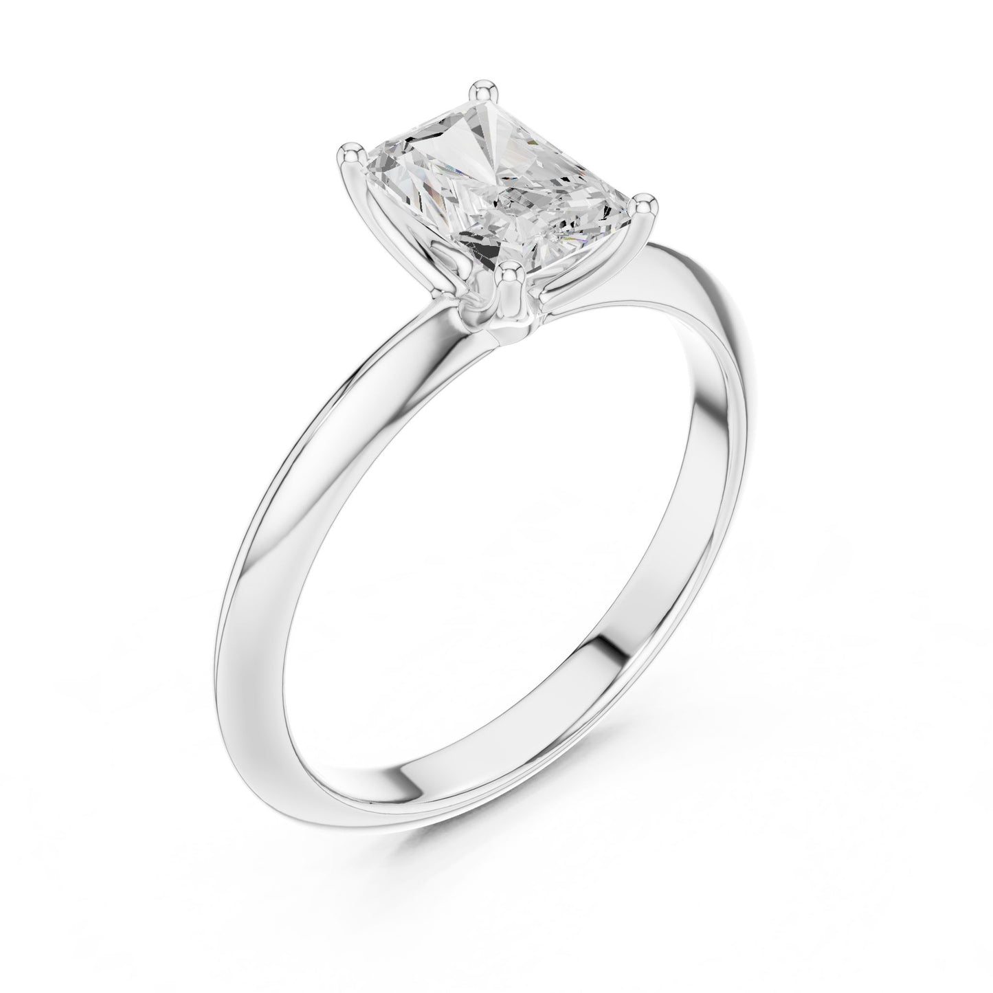 Radiant Lab Grown Diamond Solitaire Engagement Ring