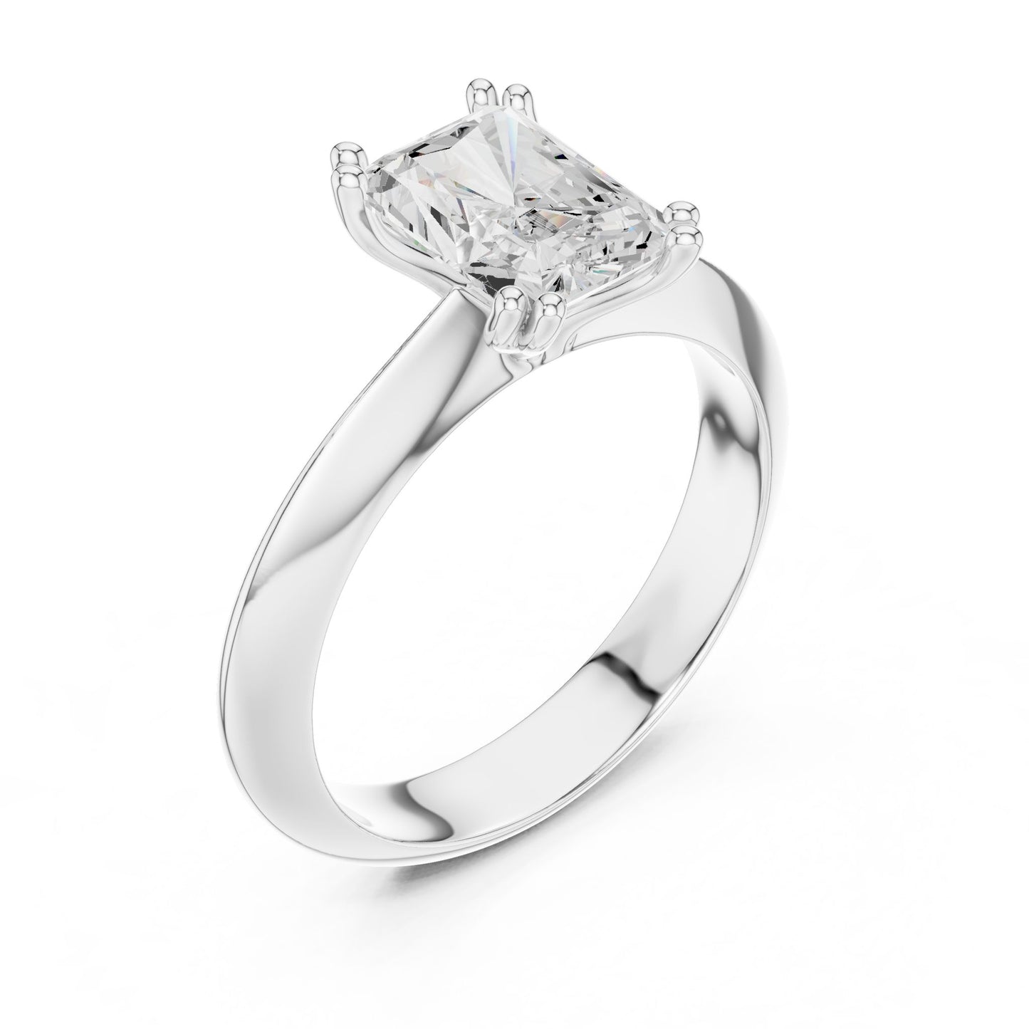 Radiant Lab Grown Diamond Solitaire Engagement Ring