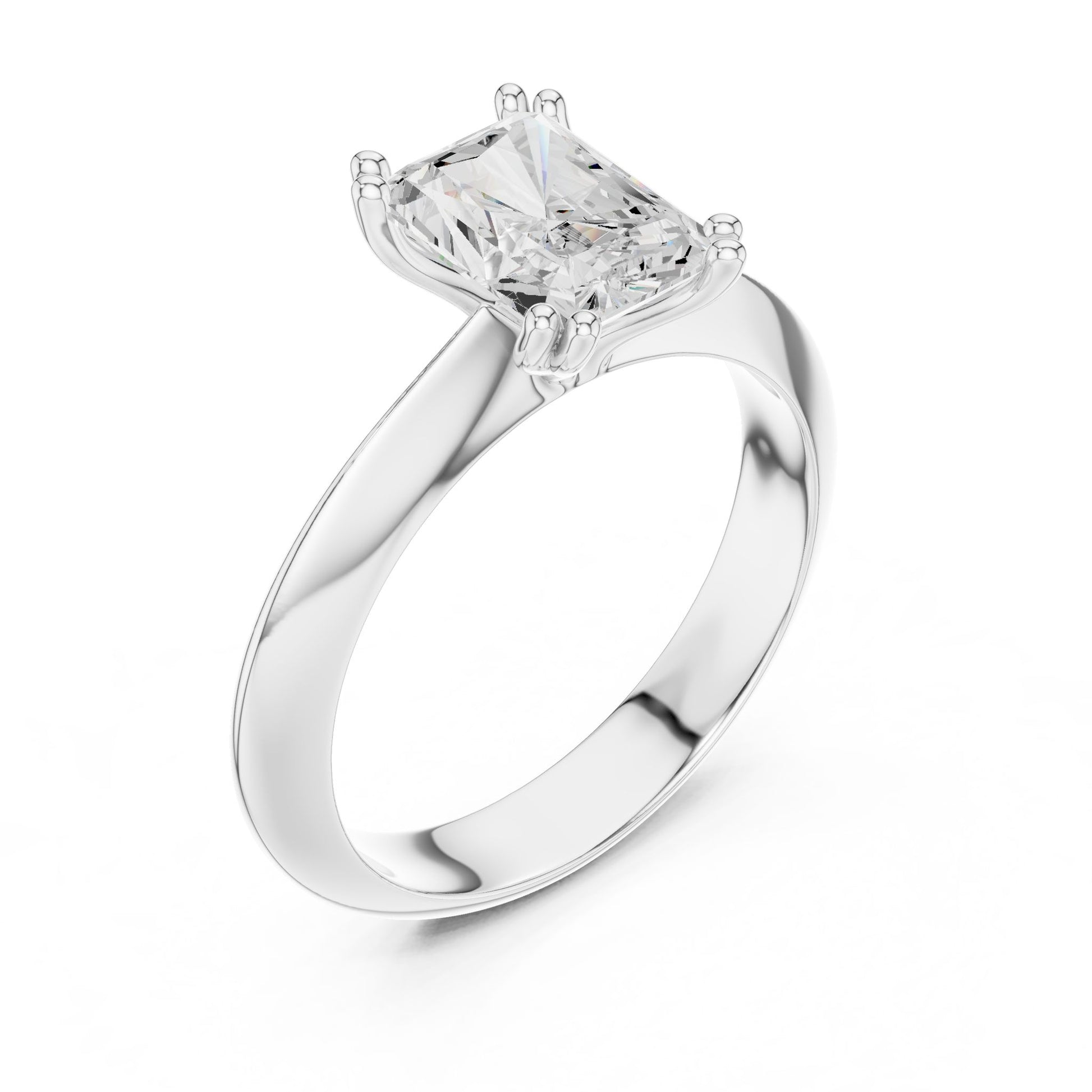 Radiant Lab Grown Diamond Solitaire Engagement Ring