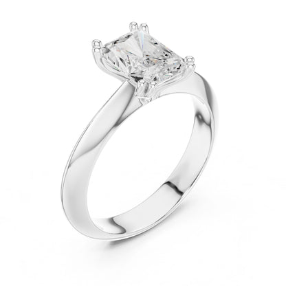 Radiant Lab Grown Diamond Solitaire Engagement Ring