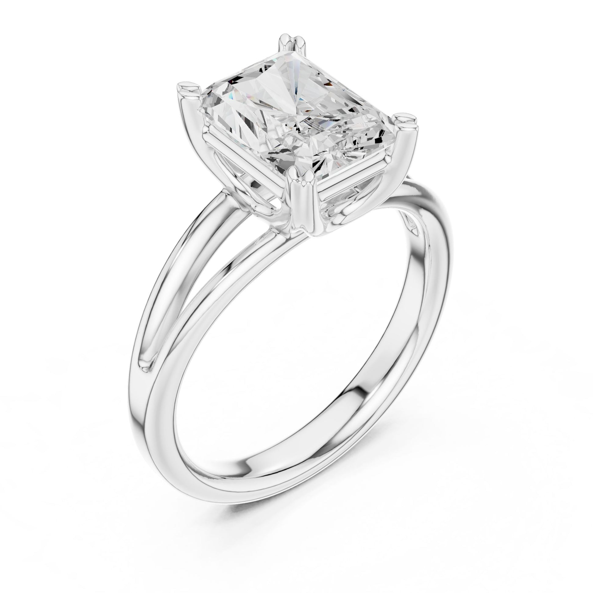 Radiant Lab Grown Diamond Solitaire Engagement Ring