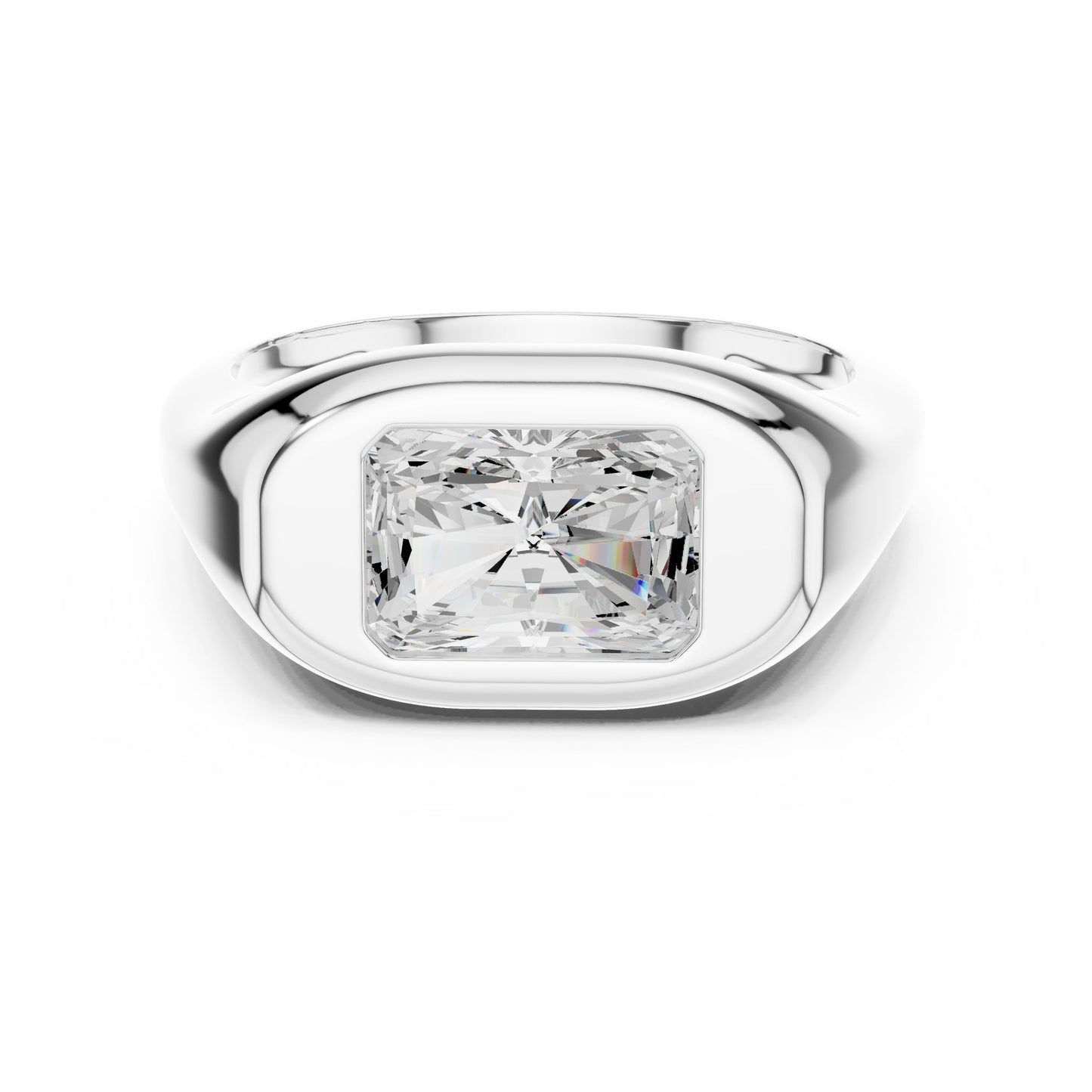 Radiant Lab Grown Diamond Solitaire Engagement Ring