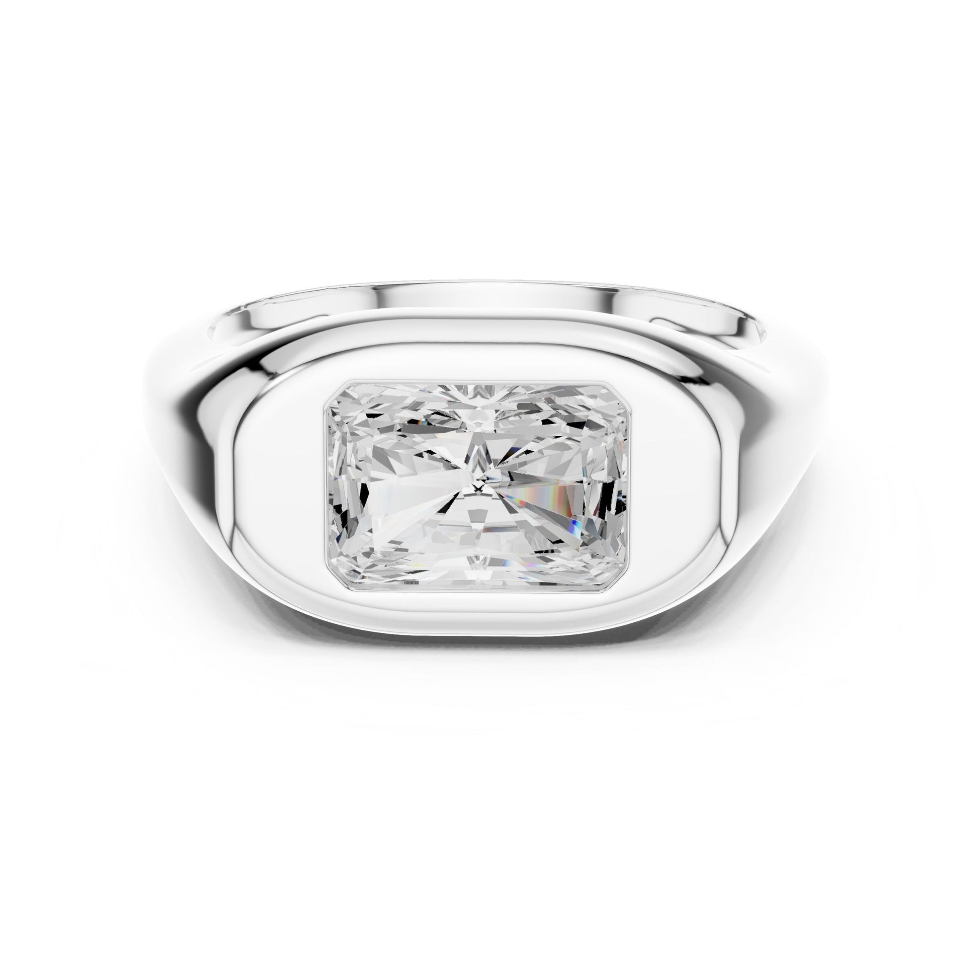 Radiant Lab Grown Diamond Solitaire Engagement Ring