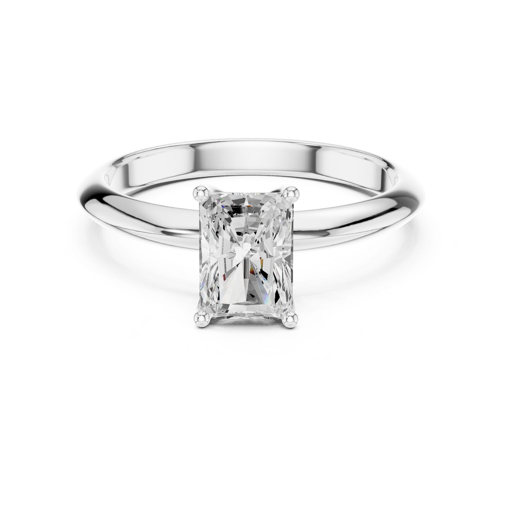 Radiant Lab Grown Diamond Solitaire Engagement Ring