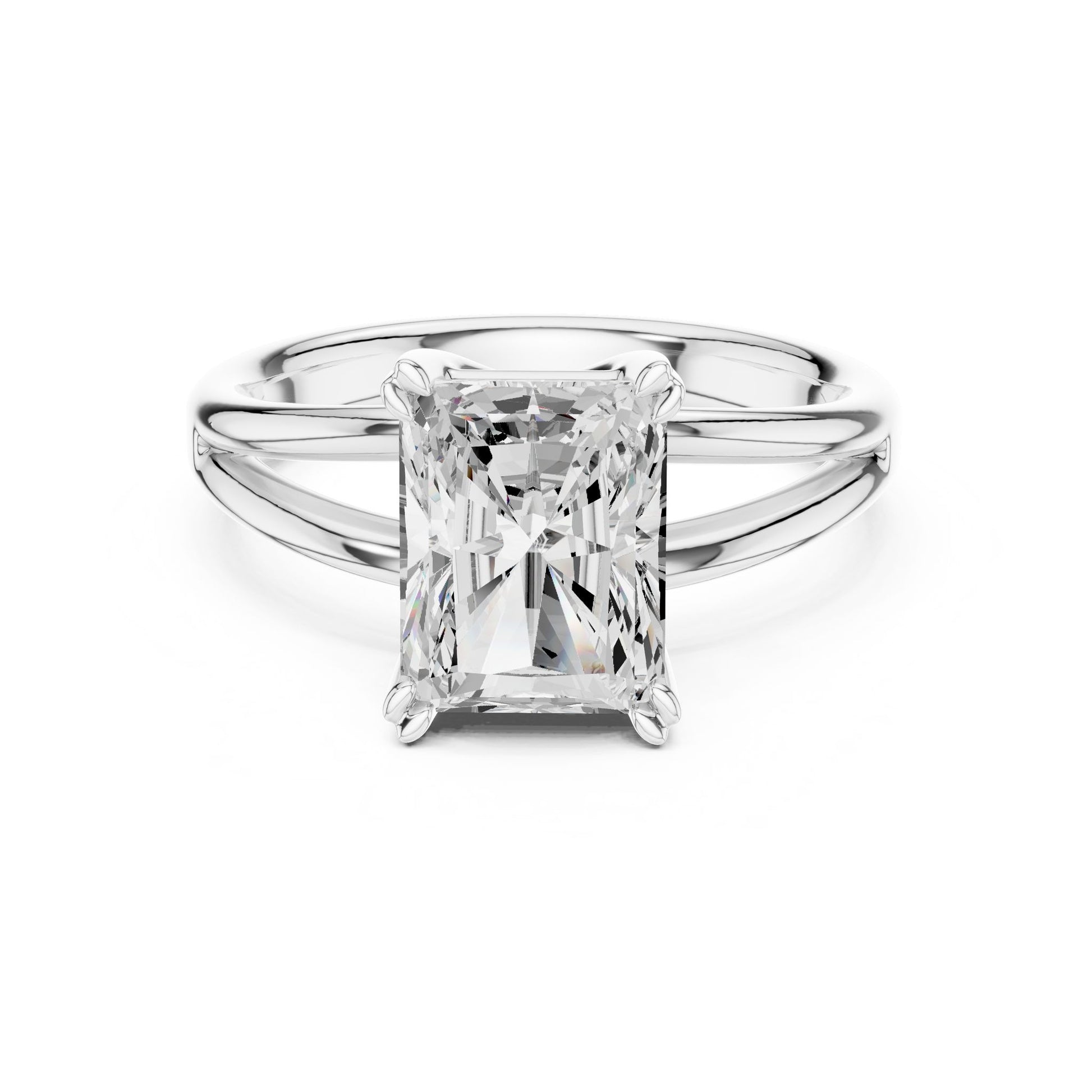 Radiant Lab Grown Diamond Solitaire Engagement Ring