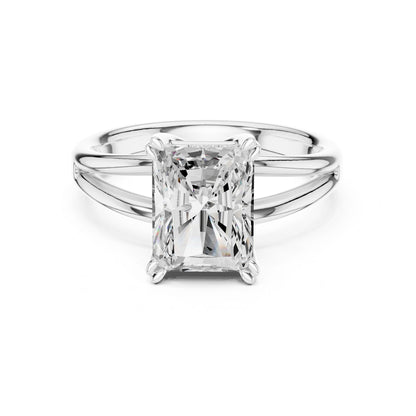 Radiant Lab Grown Diamond Solitaire Engagement Ring