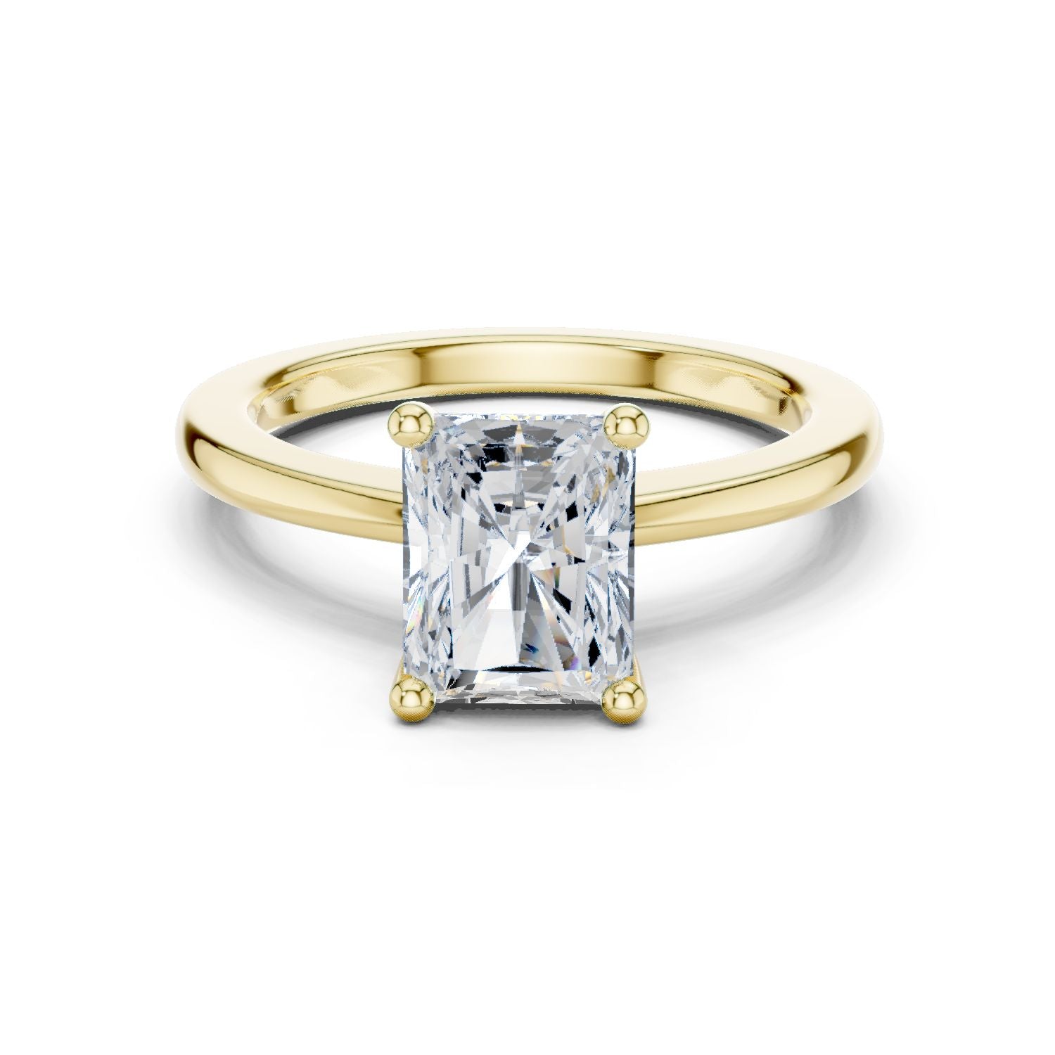 Radiant Lab Grown Diamond Solitaire Engagement Ring
