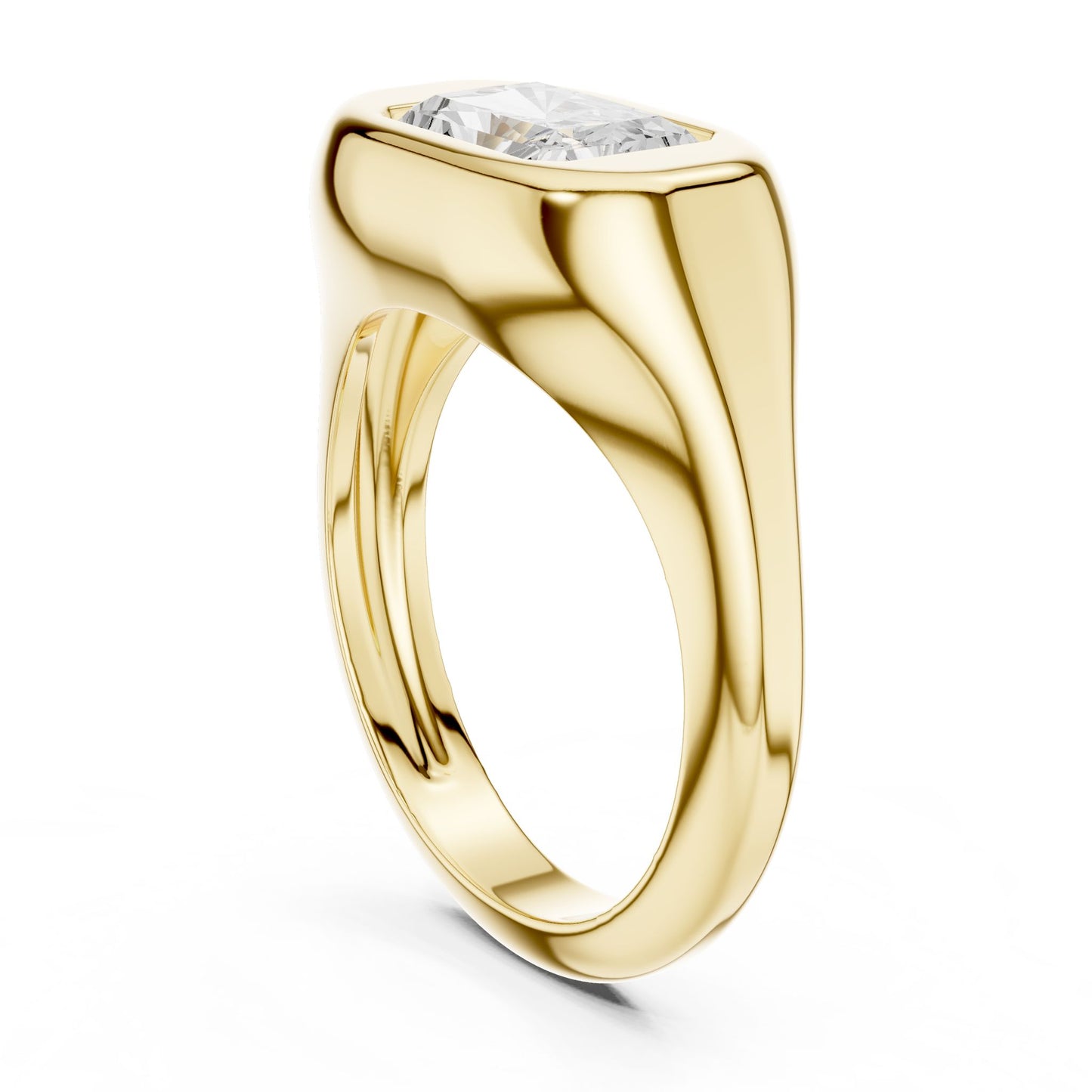 Radiant Lab Grown Diamond Solitaire Engagement Ring