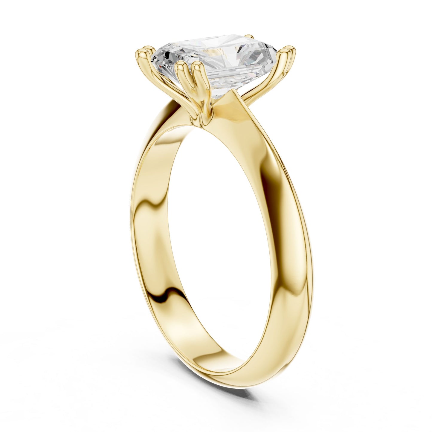 Radiant Lab Grown Diamond Solitaire Engagement Ring