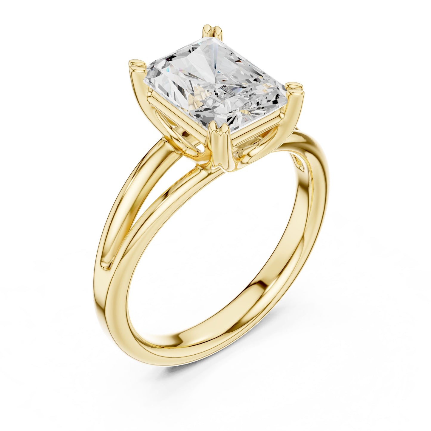 Radiant Lab Grown Diamond Solitaire Engagement Ring
