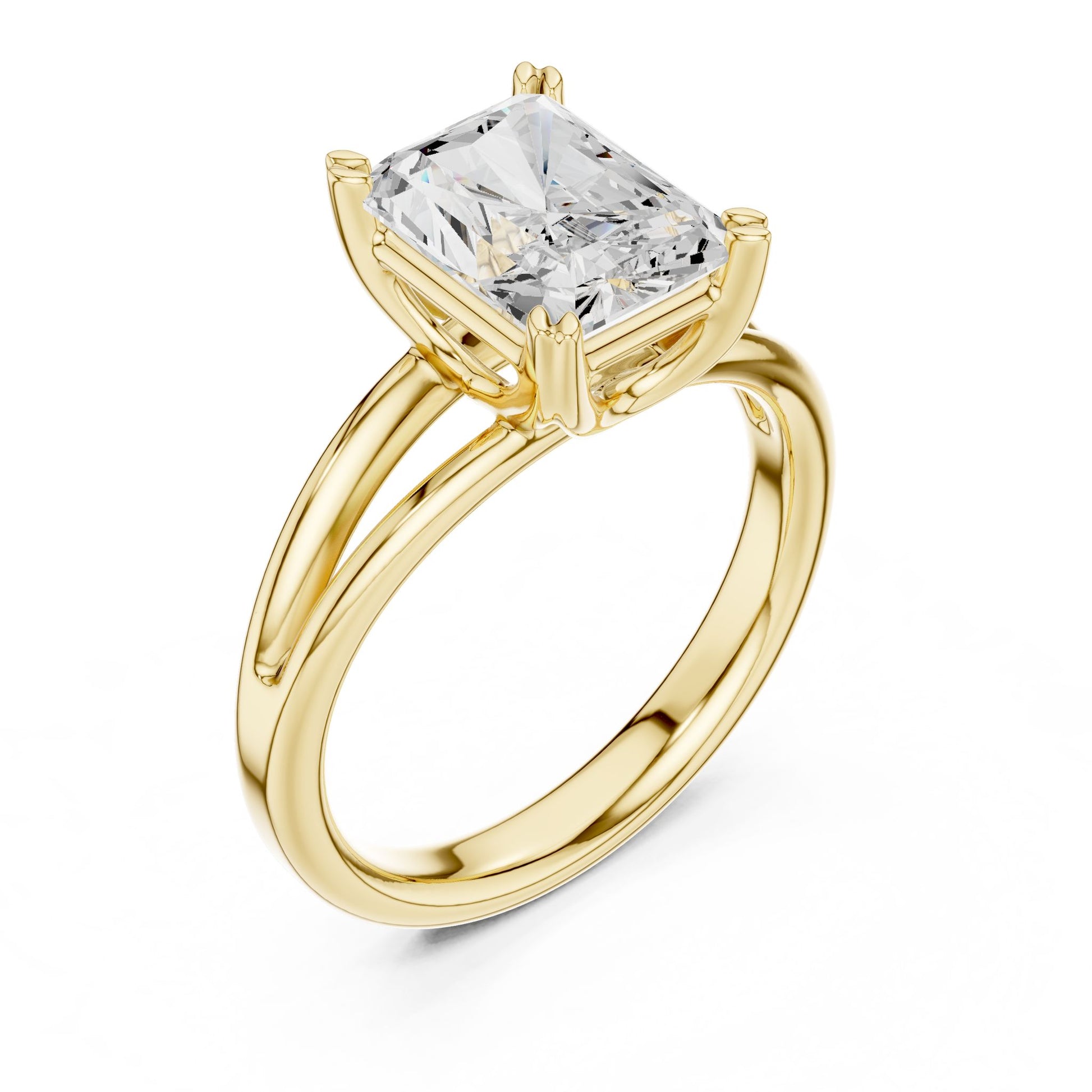 Radiant Lab Grown Diamond Solitaire Engagement Ring