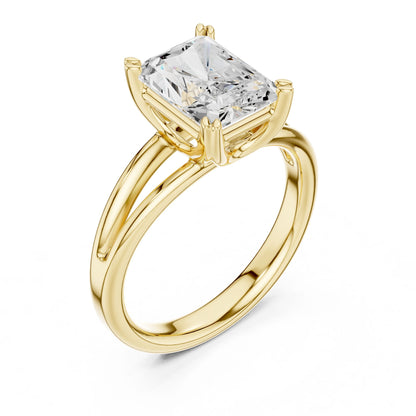 Radiant Lab Grown Diamond Solitaire Engagement Ring
