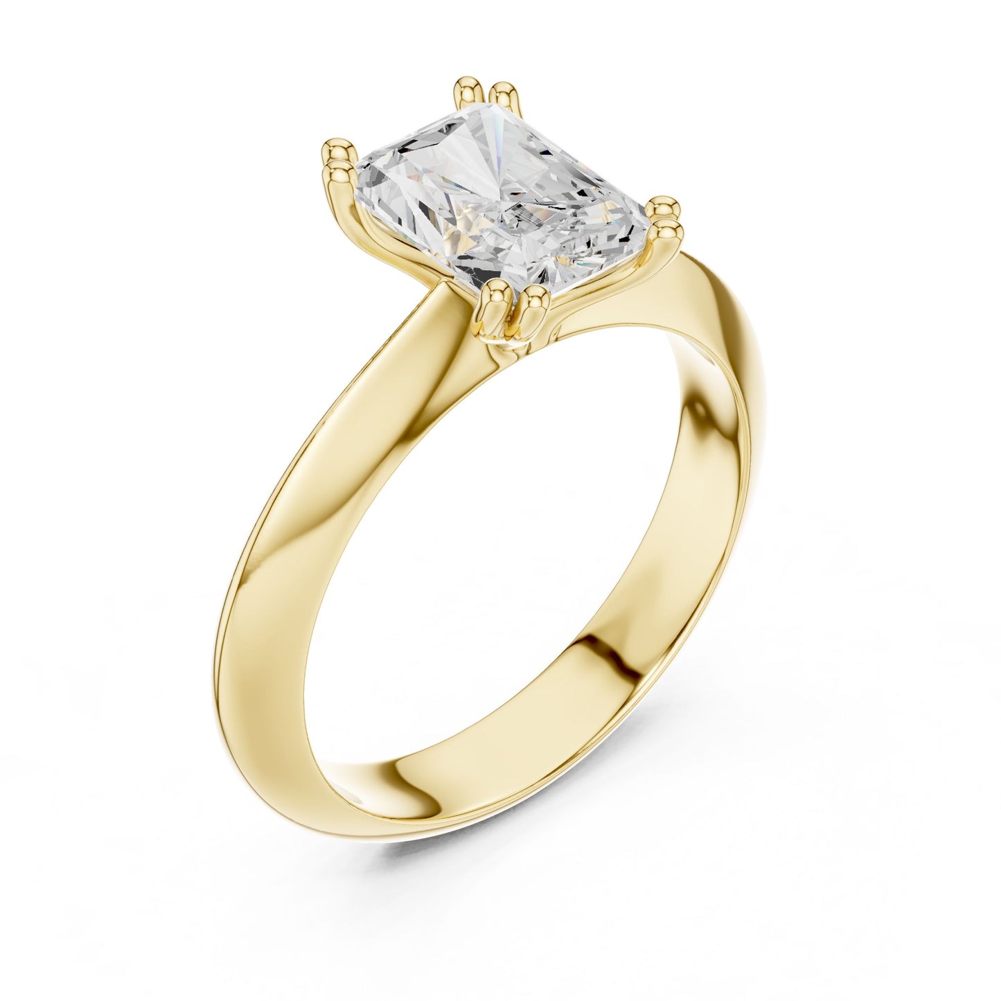 Radiant Lab Grown Diamond Solitaire Engagement Ring