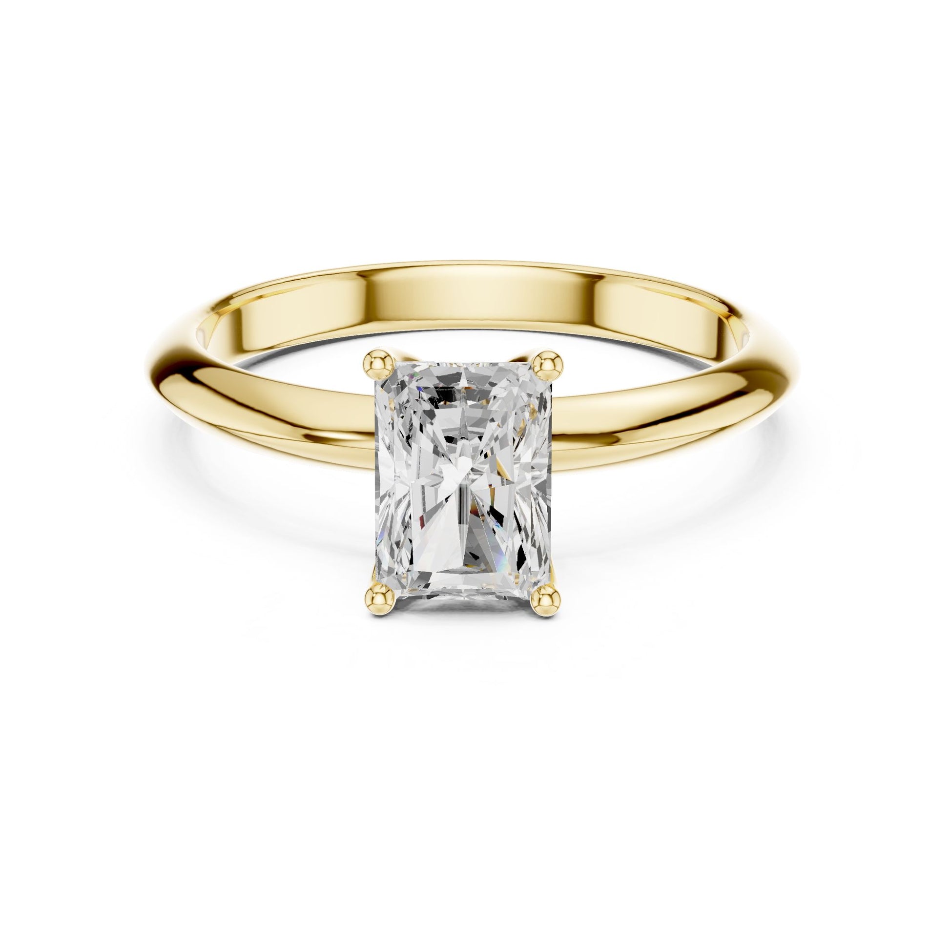 Radiant Lab Grown Diamond Solitaire Engagement Ring
