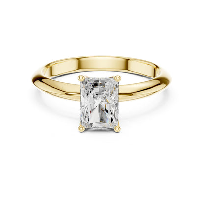 Radiant Lab Grown Diamond Solitaire Engagement Ring