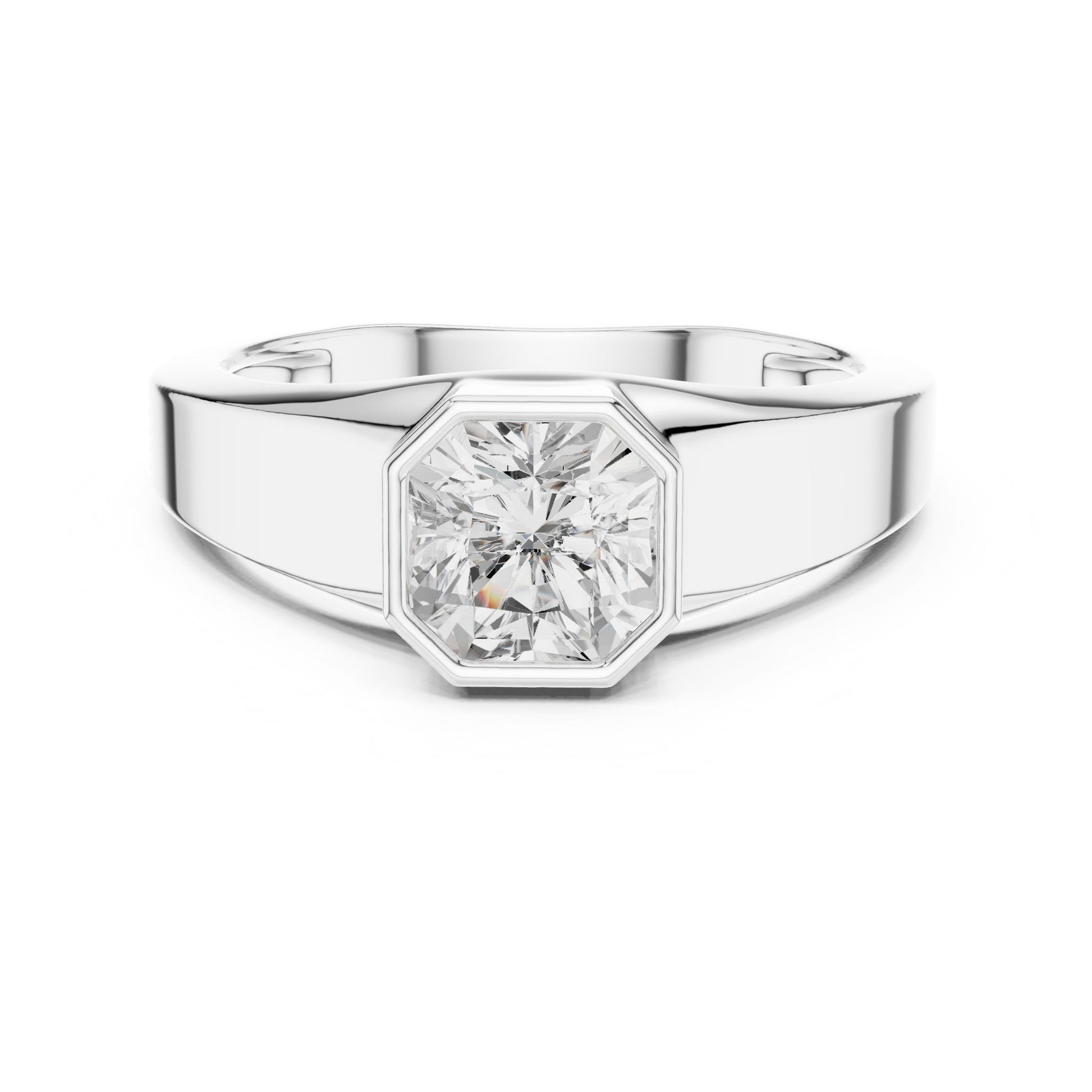 Men's Radiant Lab Grown Diamond Ring