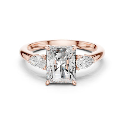 Radiant Lab Grown Diamond Three-Stone Engagement Ring