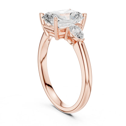 Radiant Lab Grown Diamond Three-Stone Engagement Ring