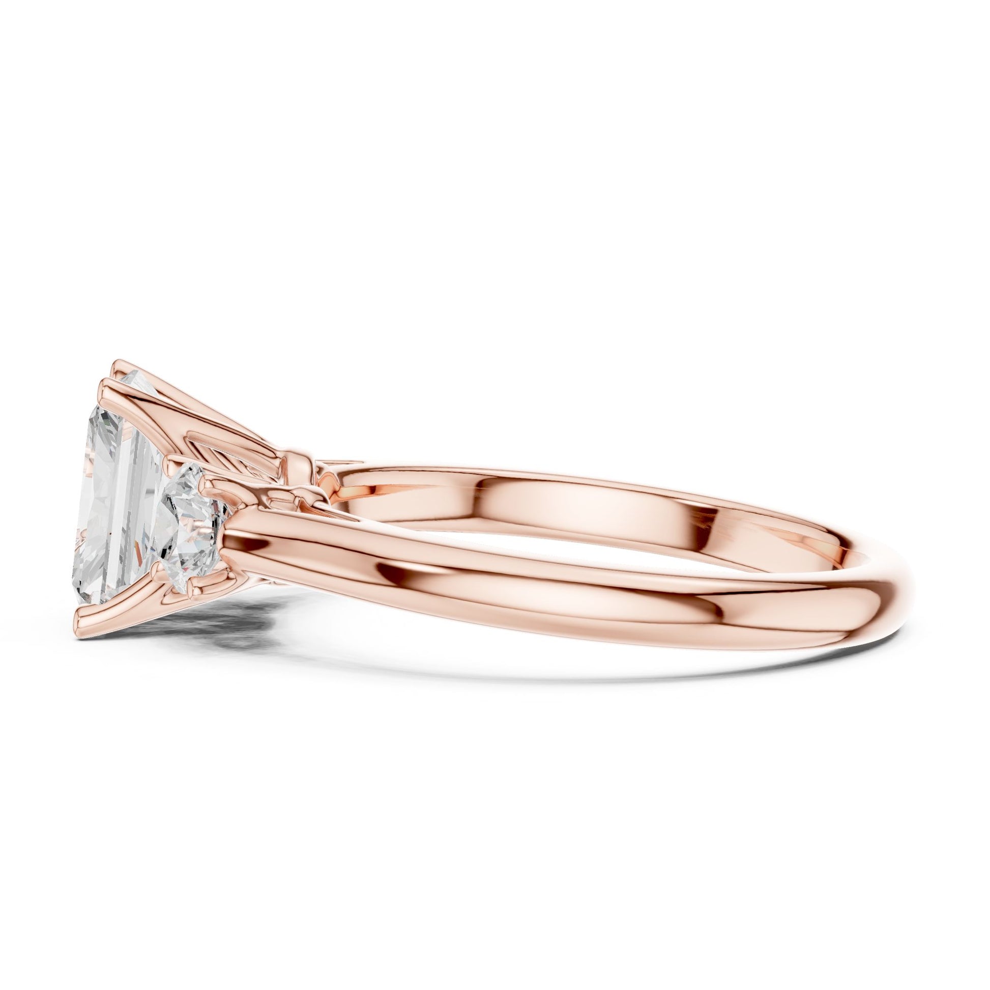 Radiant Lab Grown Diamond Three-Stone Engagement Ring