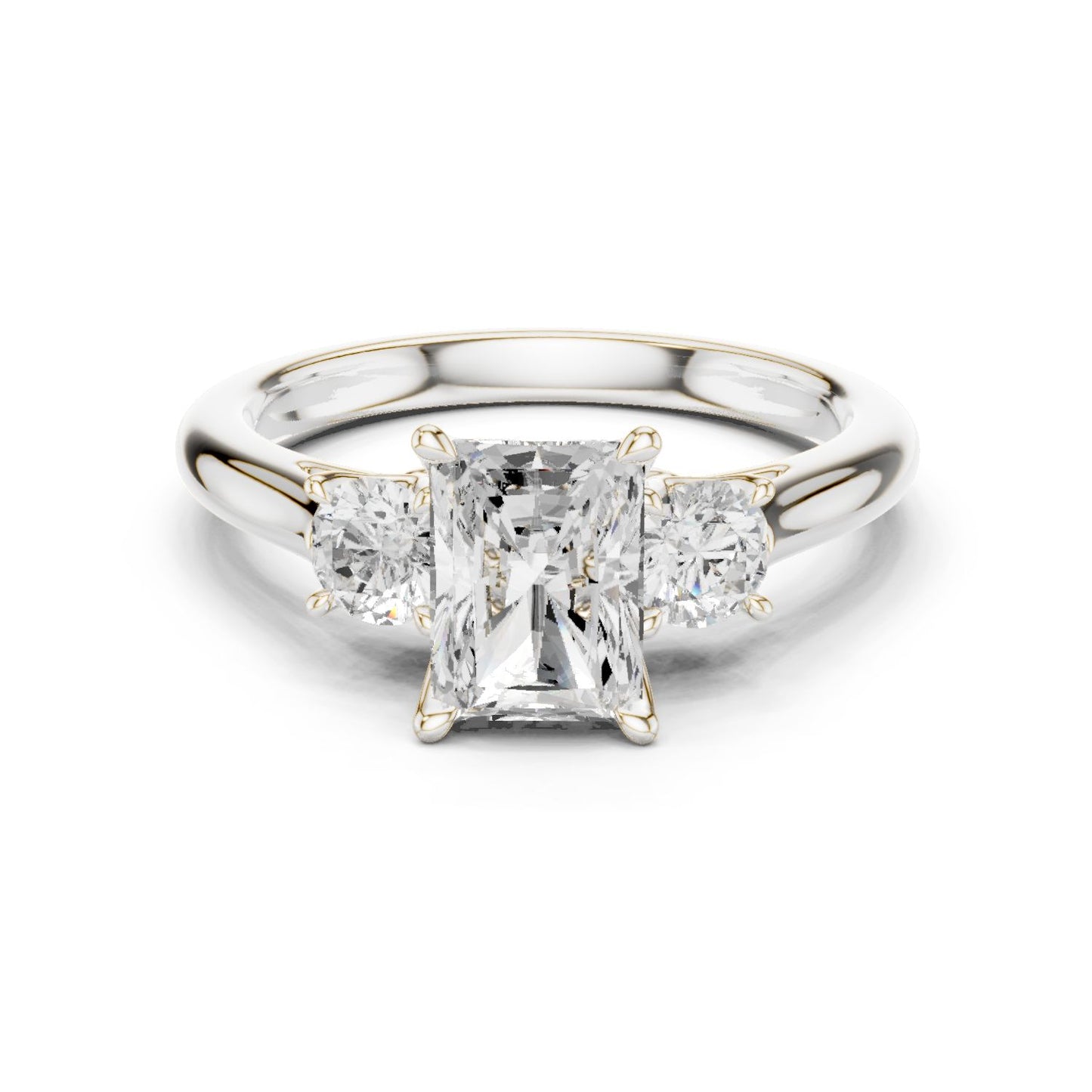 Radiant Lab Grown Diamond Three-Stone Engagement Ring