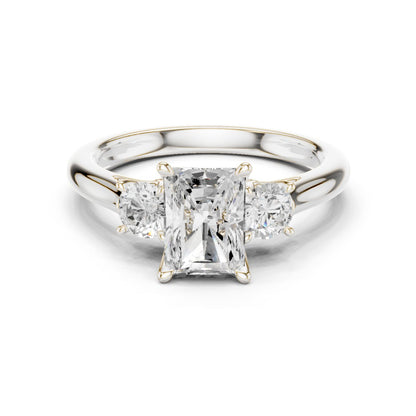 Radiant Lab Grown Diamond Three-Stone Engagement Ring