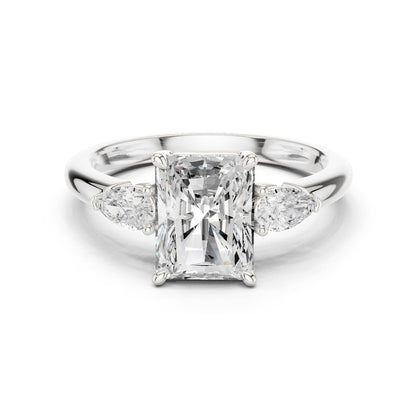 Radiant Lab Grown Diamond Three-Stone Engagement Ring