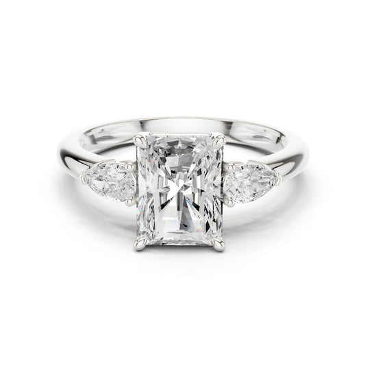 Radiant Lab Grown Diamond Three-Stone Engagement Ring