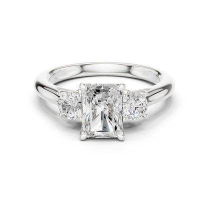 Radiant Lab Grown Diamond Three-Stone Engagement Ring