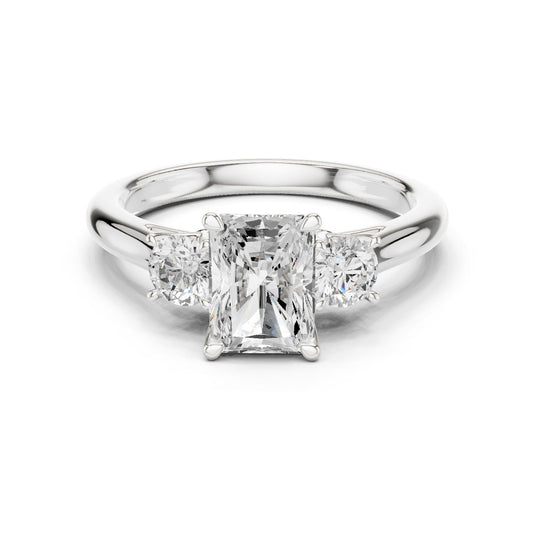 Radiant Lab Grown Diamond Three-Stone Engagement Ring