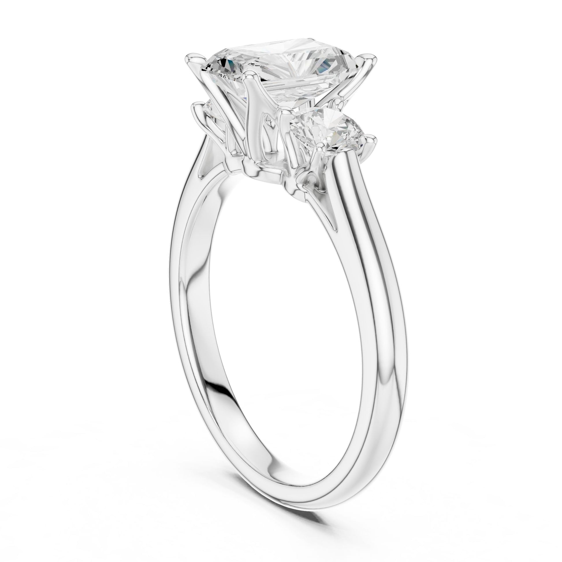 Radiant Lab Grown Diamond Three-Stone Engagement Ring