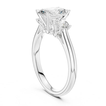 Radiant Lab Grown Diamond Three-Stone Engagement Ring