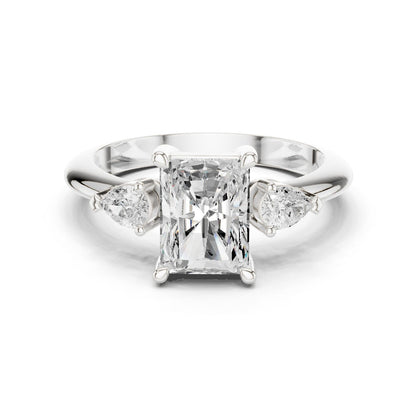 Radiant Lab Grown Diamond Three-Stone Engagement Ring