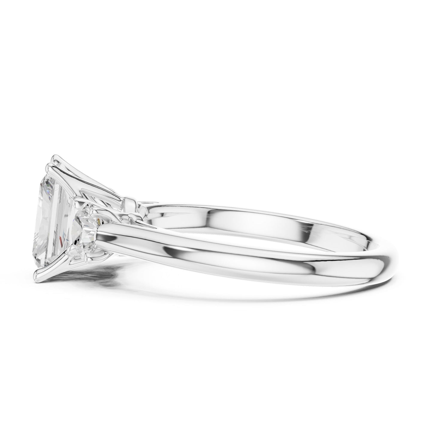 Radiant Lab Grown Diamond Three-Stone Engagement Ring