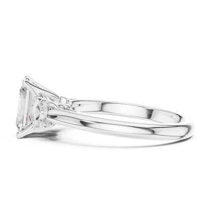 Radiant Lab Grown Diamond Three-Stone Engagement Ring