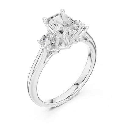 Radiant Lab Grown Diamond Three-Stone Engagement Ring