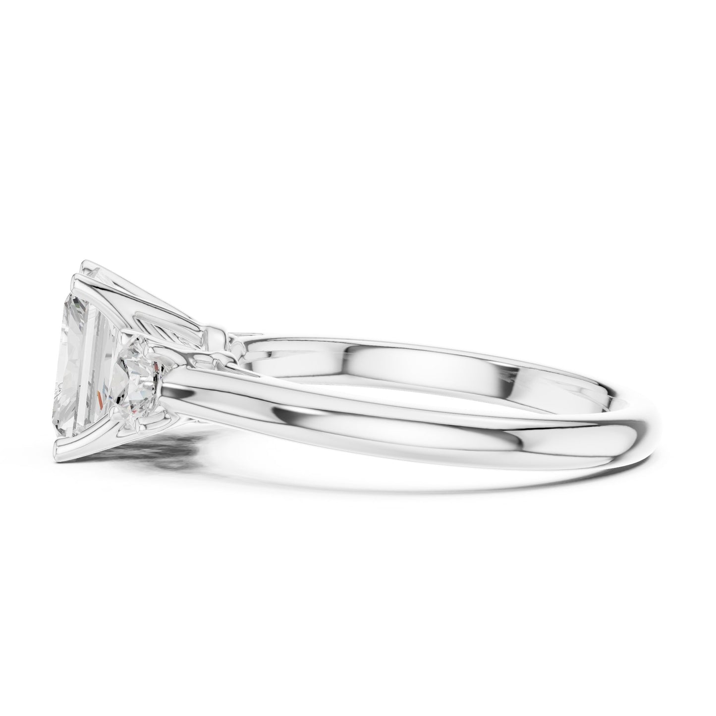 Radiant Lab Grown Diamond Three-Stone Engagement Ring