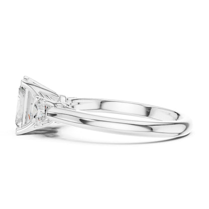 Radiant Lab Grown Diamond Three-Stone Engagement Ring